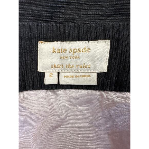 Kate Spade New York Skirt the Rules Black A-Line Skirt Size 2 Classic Elegant‎ - Picture 6 of 8